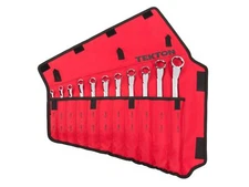 TEKTON 45-Degree Offset Box End Wrench Set with Pouch, 11-Piece (6-32 mm) | W...