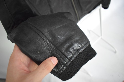 Schott Buffalo Leather Black Biker Motorcycle Men's Jacket Size L MADE IN USA - Picture 7 of 23