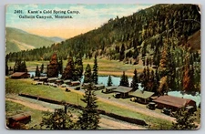 Karst's Cold Spring Camp Gallatin Canyon Montana c1910 Postcard
