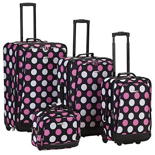 Rockland Escape 4-Piece Softside Luggage Set Telescoping Handles Dot - Picture 1 of 5
