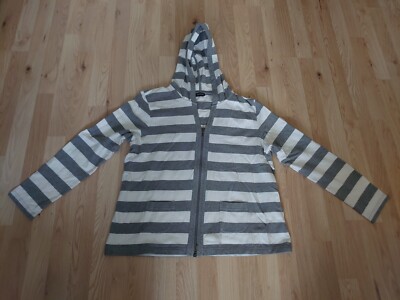 '' Gerry Weber'' Damen Sweatshirt mit Kapuze, Größe 44, weiß/grau gestreift