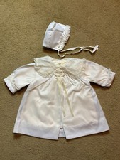 Vintage 40s 50s Baby Infant Church Baptism Christening Jacket Coat Bonnet Set