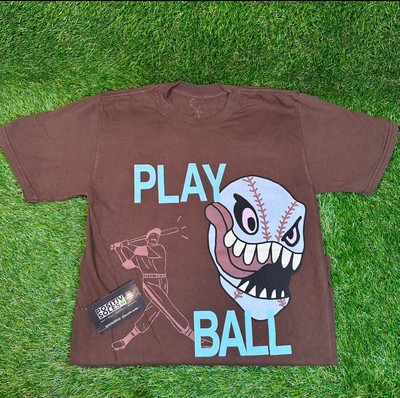 Size S Travis Scott Cactus Jack 2023 Celebrity Softball Play Ball Brown T-Shirt