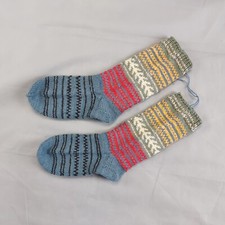 Woolen Socks Vintage Hand Knitted Handmade Bulgarian Folk Costume P2353