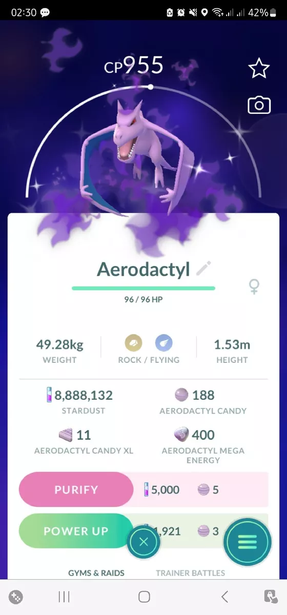 Shiny Aerodactyl Pokemon Trade Go