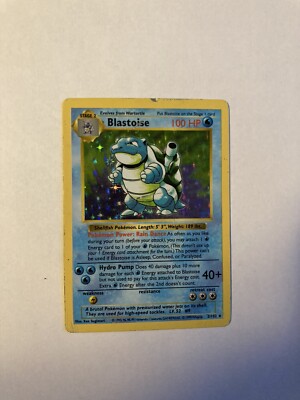 Rare Shadowless Blastoise 2/102 Holo Foil Rare Base Set Pokémon