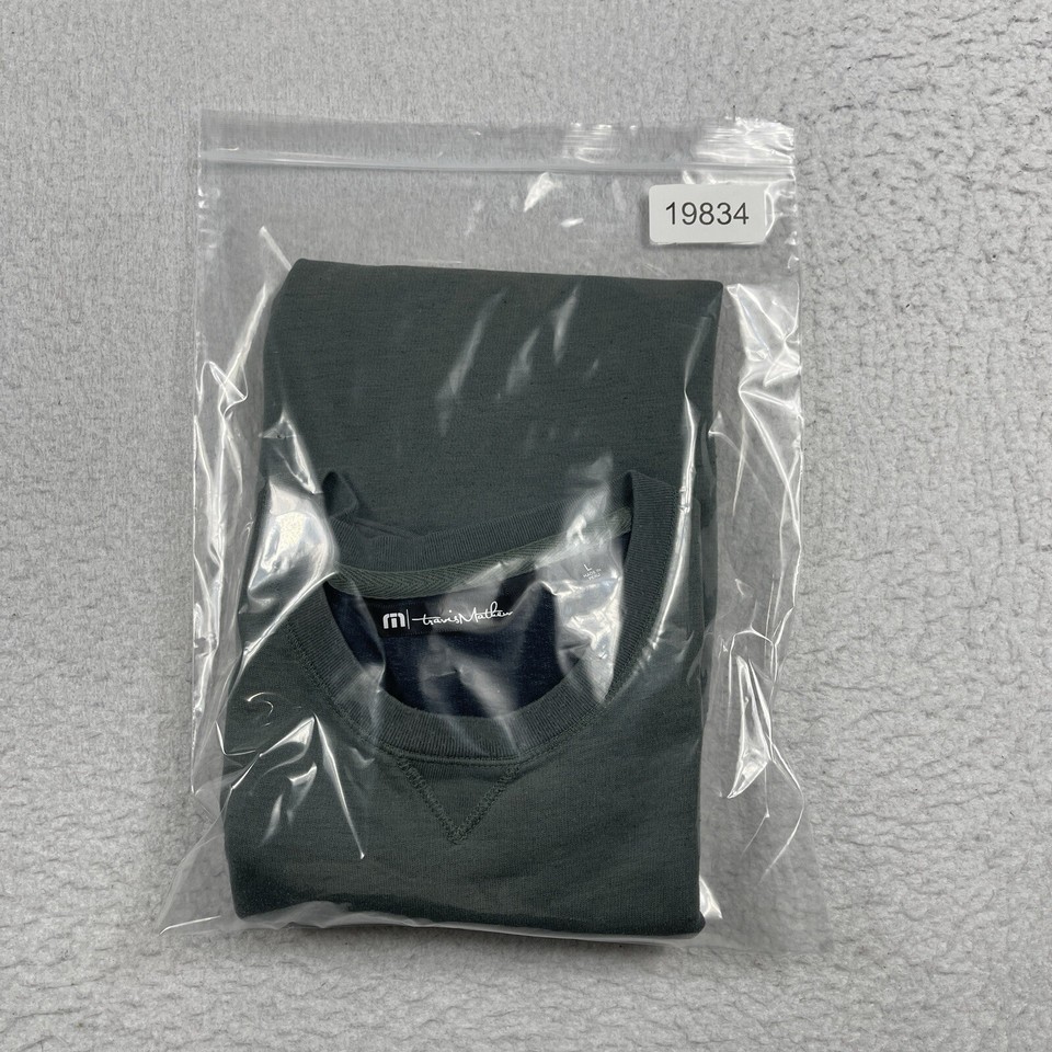 Travis Mathew Sweater Mens Large Green Crew Pullover Travel Golf Casual