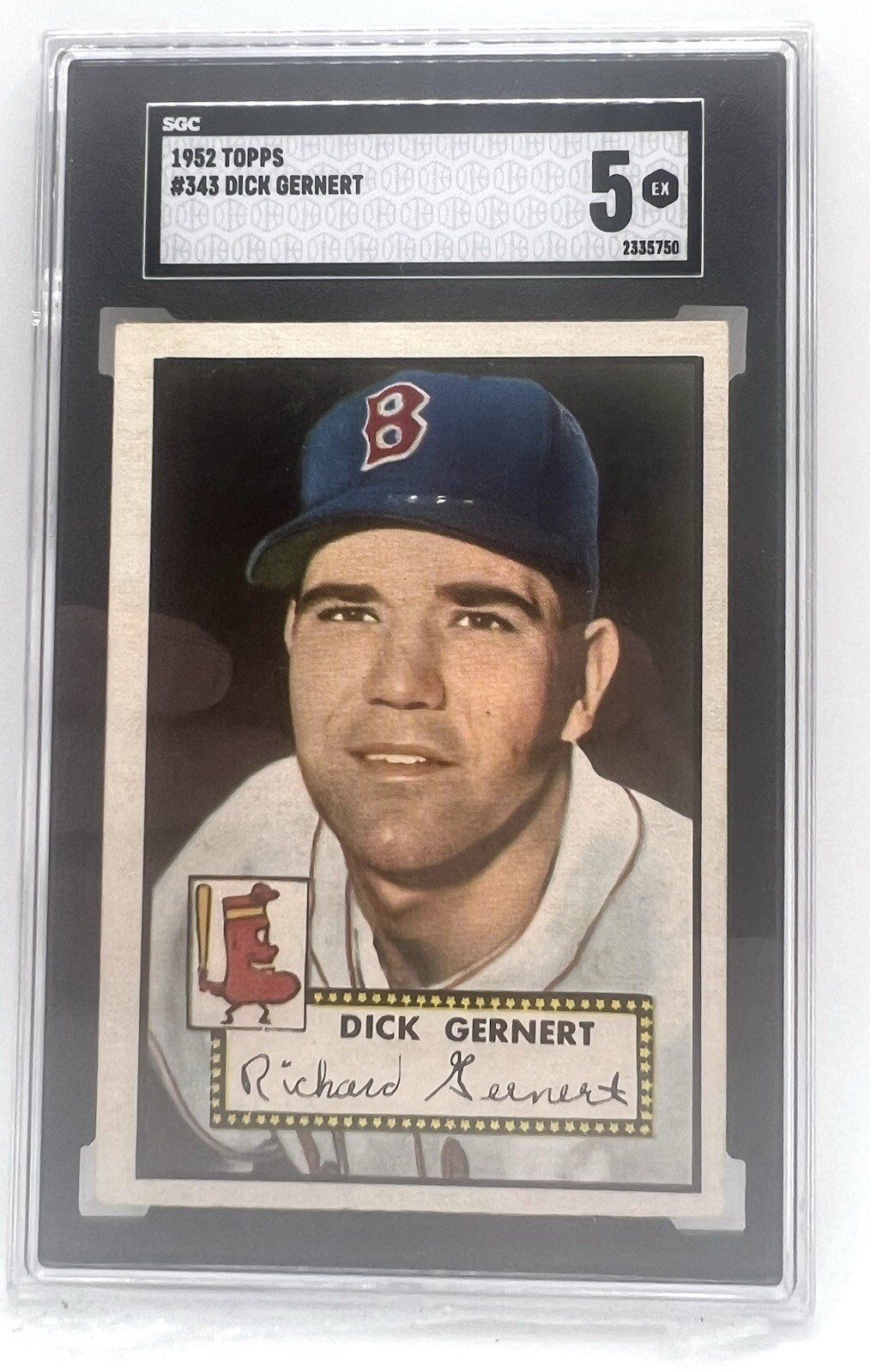 1952 Topps - High # #343 Dick Gernert (RC) - SGC 5