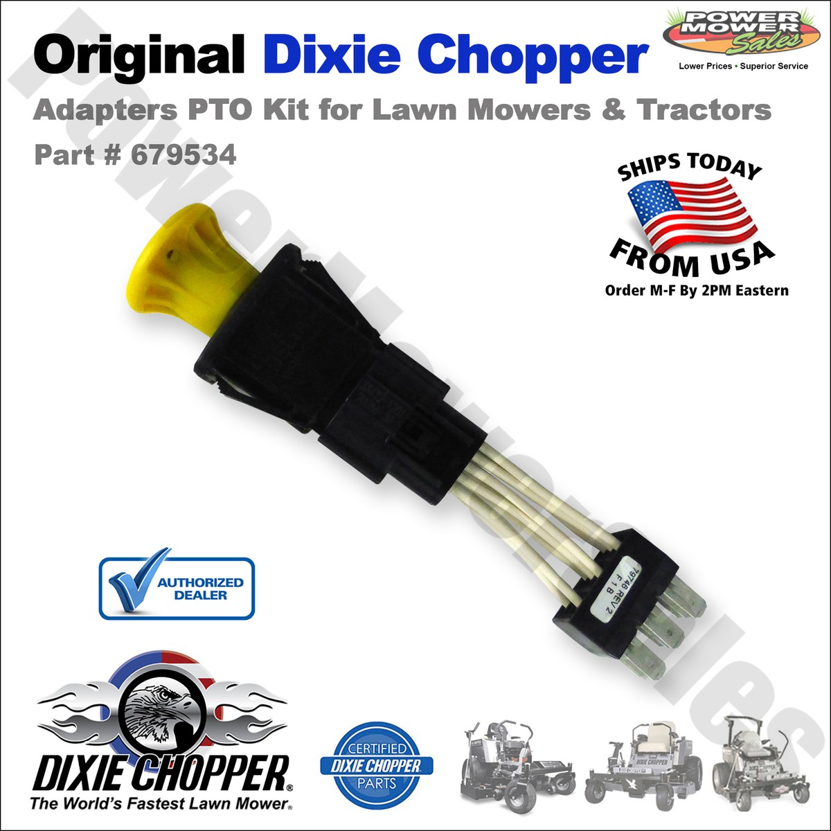 Genuine Dixie Chopper 679534 PTO Switch Adapter Kit for Lawn