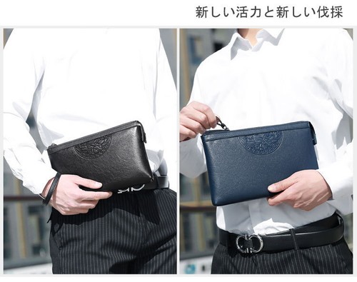 Cartera sin asas de negocios para hombre con cremallera bolsa sobre gran capacidad - Imagen 13 de 24