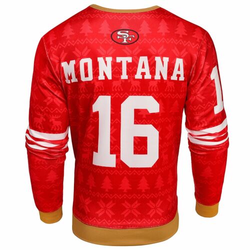 NFL Men's San Francisco 49ers Joe Montana #16 Retired Player Ugly Sweater - Picture 2 of 5