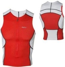 NEW Louis Garneau Men's Shark Power Sleeveless Triathlon Red White Black Medium