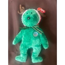 Ty Green 2002 Holiday Teddy Bear Beanie Baby 2002