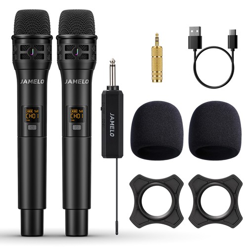 JAMELO Wireless Dynamic Microphone UHF Handheld Mic Micro Set Karaoke Cardioid