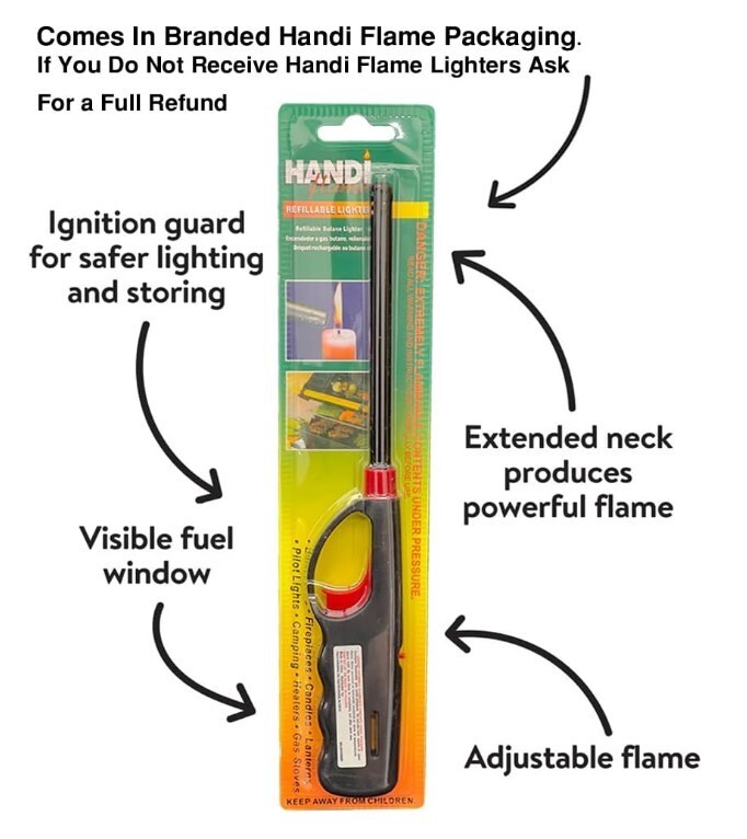 Handi Flame 3 Pack Gas Lighters 11" Butane Stove Kitchen lighter