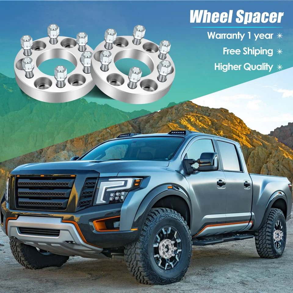 4PC 1" 6x4.5 6x114.3 Wheel Spacers 1/2"x20 71.5mm For Dodge Dakota Durango Viper - Image 2 of 4