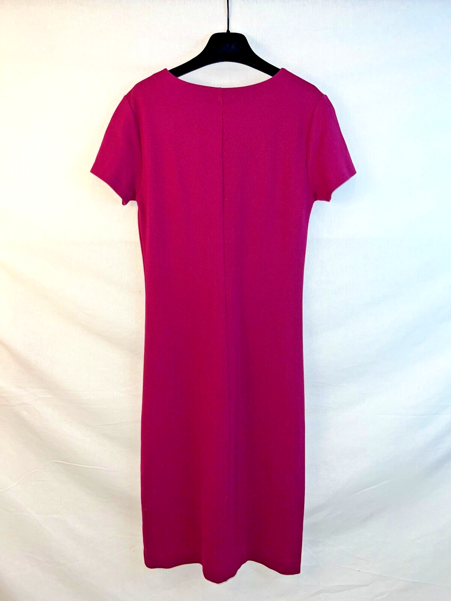 Filippa K - Basic Jersey Shift Dress - Berry/Dark Pink - Darted Cut -  Women's S