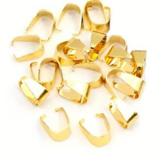 10 to 100 GOLD 6x12MM Stainless Steel Pinch Bail Clasp Jewellery making Findings