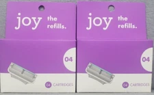 2 packs GILLETTE Joy The Refills 5 Bladed Razor Cartridges 8 TOTAL