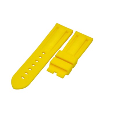 22x20mm Yellow Rubber Watch Strap For Panerai Luminor Marina Submersible