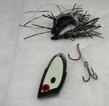 A-Tom-MIK Tournament Series Meat Rigs Large Teaser Black Salmon Fishing Rare NOS