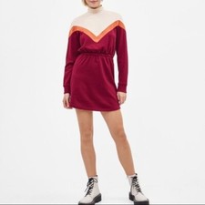 Bershka Retro Color Block Sweater Mini Dress