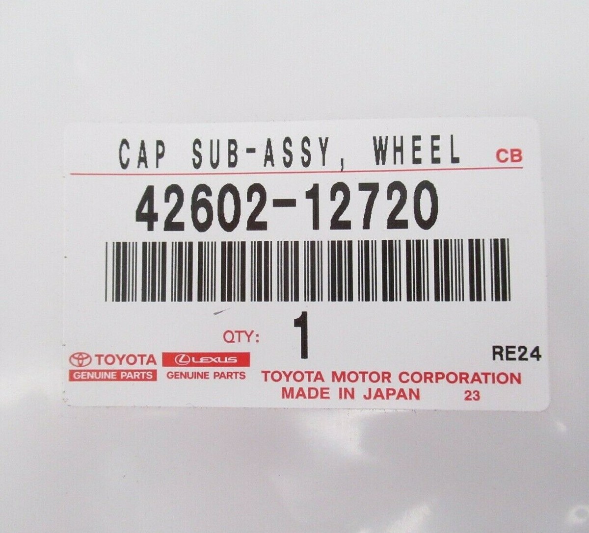 Genuine OEM Toyota 42602-12720 Wheel Cover Hub Cap 15