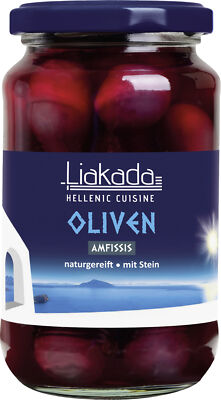 Liakada Schwarze Oliven extra groß ATG 200g
