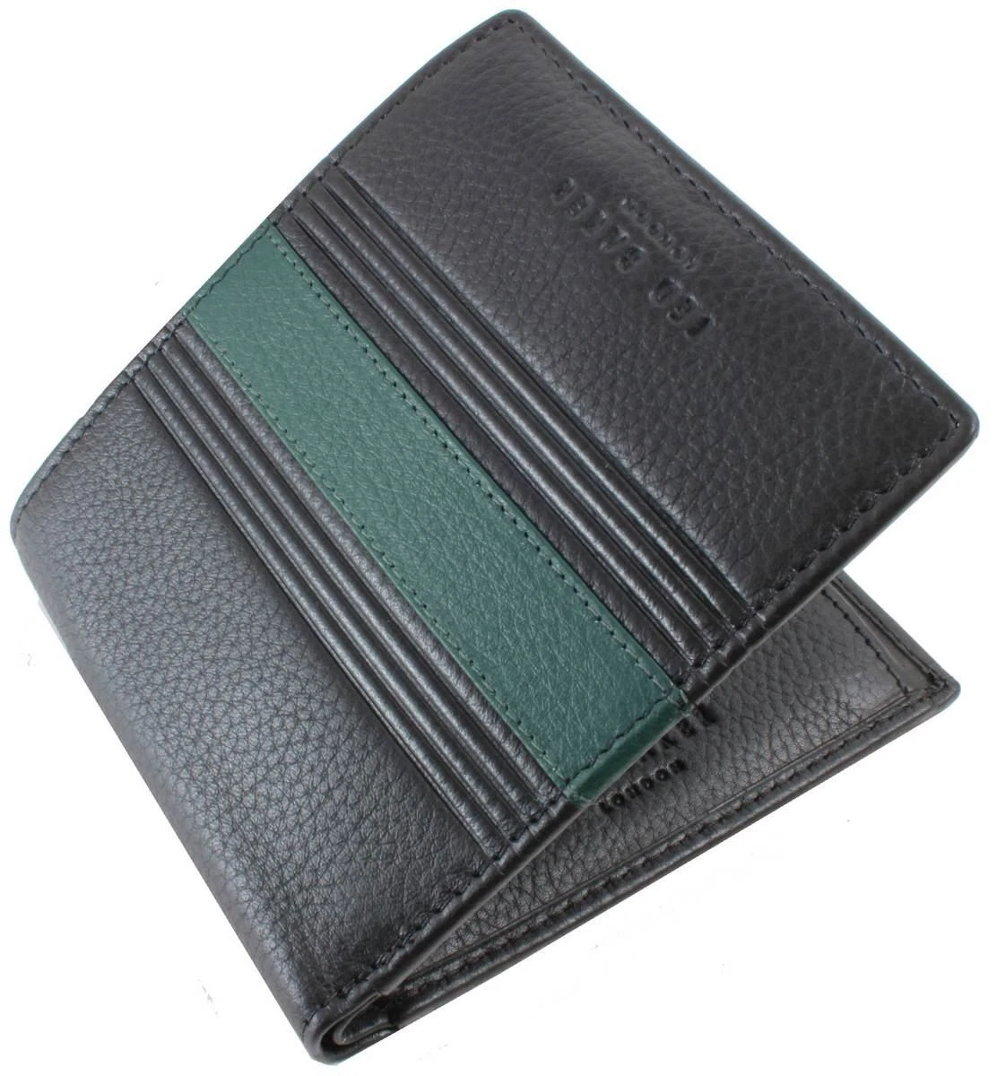 Ted Baker Mens Evon Striped Bifold Coin Wallet Black