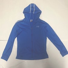 Under Armour Jacket With Hood And Pockets Medium Blue Light Weight Windbreaker