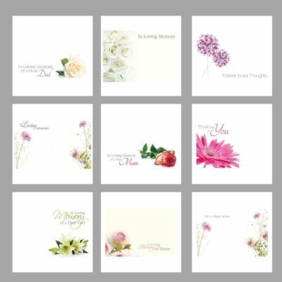 50 Stück Blumenkarten Florist Beerdigung Beileidsbotschaft - Motivwahl