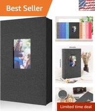 300 Pocket Linen Photo Album Holds 4x6 Horizontal Photos - Perfect Gift for Dad