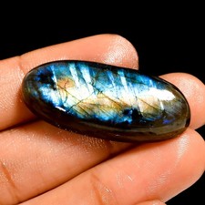 39.5 Ct Natural Flashy Labradorite Oval Shape Cabochon Loose Gemstone 36X15X7 mm