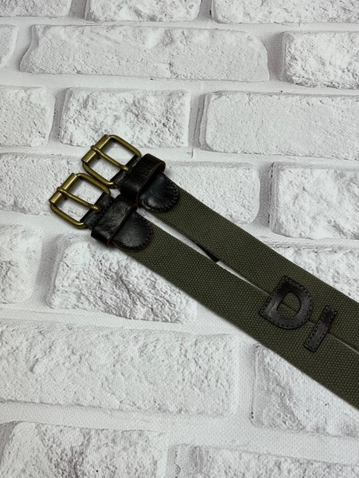 Muito raro! Vintage 00s Diesel Cinto Duplo Algodão Militar Y2k Masculino Tamanho 110 cm - Imagem 2 de 4