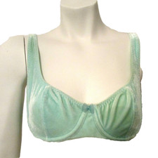 VTG 90s Victoria's Secret 6315 Turquoise Velvet Underwire Demi Bra 34B Unlined