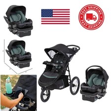 All Terrain Jogger Stroller with 5 Point Harness and Adjustable Canopy Dash Sage