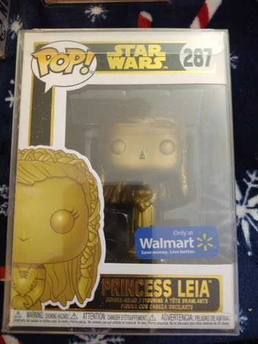Princess Leia Funko Pop #287 Star Wars Gold Edition Walmart Pop Protector