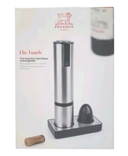 Peugeot Elis Touch Rechargeable Electric Corkscrew Wine Opener Silver Brand New