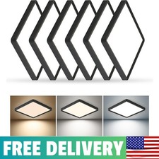 12 Inch 6PK Square LED Flush Mount Ceiling Light, 30W, 3000LM 3000K/4000K/600