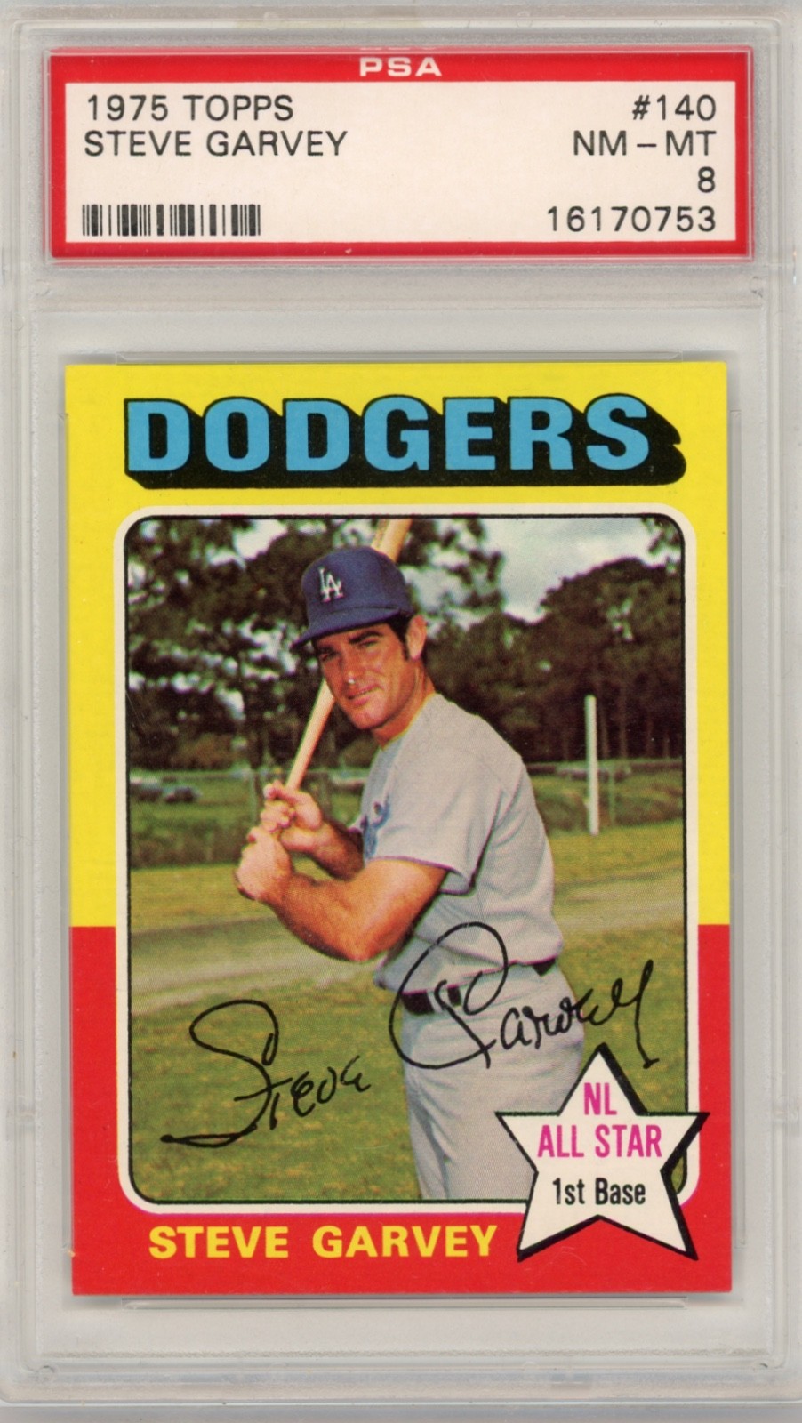 1975 Topps Steve Garvey #140 PSA 8 - Sharp - LA Dodger Great