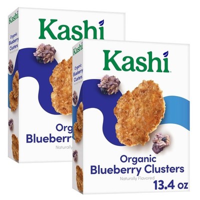 Kashi ORGANIC BLUEBERRY CLUSTERS Biscuit Breakfast Cereal 13.4oz 2 Pk 