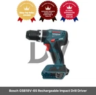Bosch GSB18V-65 Rechargeable Impact Drill Driver Bear Tool Hammer Drill