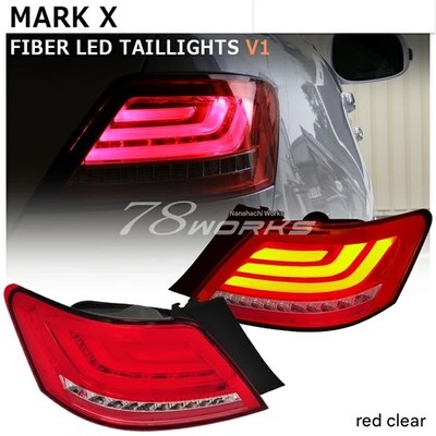 For TOYOTA GRX120 MarkX Fiber LED Tail Lamp V1 Red Clear JDM Japan JP