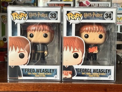 Funko Pop Figur Harry Potter Fred Weasley 33 & George Weasley 34 Mit Protektor
