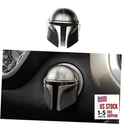  Mando Style Universal Car Engine Start Stop Button Cover Anti-Scratch Silver