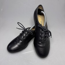 Capezio CG55 Tele Tone Xtreme Tap Shoes Womens 9M Black Leather Lace Up Brazil