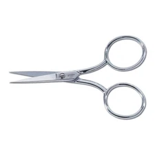 Embroidery Scissors with Large Handle and Leather Sheath - 4" Craft Scissors ...