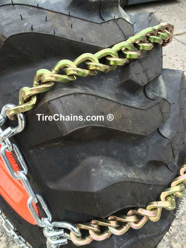 TireChain.com Kioti LK2552 9.5-24 Tractor Square Tire Chains - Picture 2 of 4