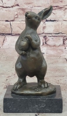 Kuschelig Lil Lady Bunny Karotte Korb Messingskulptur Statue Figur Angebot