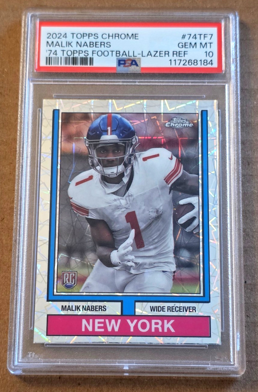 Malik Nabers Topps Chrome 1974 Topps Football #74TF7 Lazer Refractor